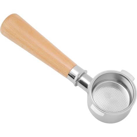 51-mm-Edelstahl-Kaffeefilter, bodenloser Siebträger, Buchenholzgriff für die Kaffeemaschine ECO310 (1/5)