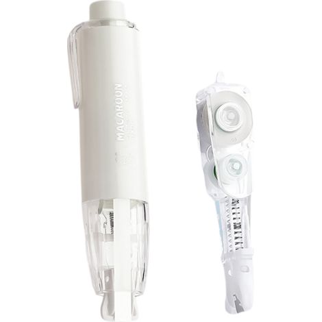 Ruban Correcteur Rétractable Rechargeable - 5 mm x 6 m - Blanc - Pour Bureau et Maison - 2 Pièces (1/5)