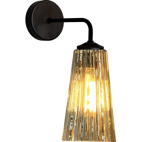 Applique noire Quinto avec verre rayé - 3260-05-05-11 (1/3)