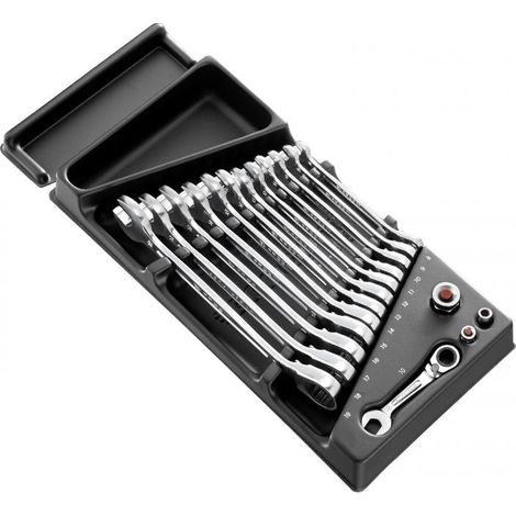 Módulo de 13 llaves combinadas de trinquete - 8 a 19 mm + adaptadores FACOM MOD.467BJ13PB