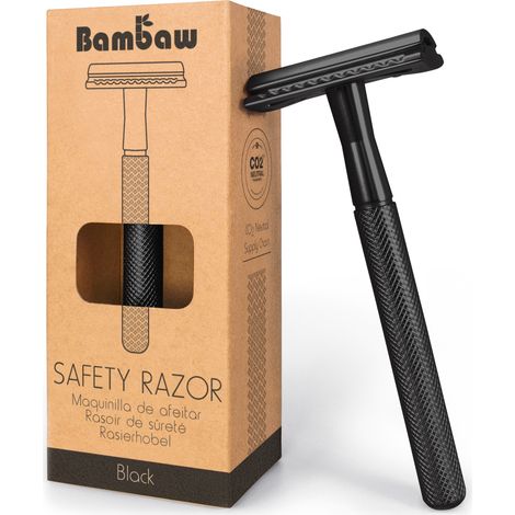 Bambaw, maquinilla de afeitar reutilizable, negra (1/5)