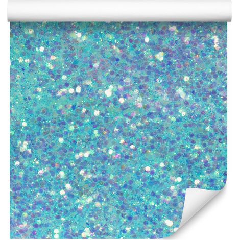 Papier peint à paillettes turquoise, bleu et céladon pour salon et chambre 50x1000 cm (1/5)