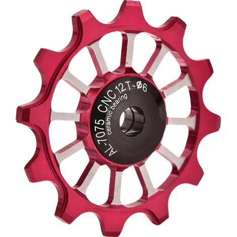 MEIJUN Poulie de dérailleur vélo en alliage aluminium, roulements céramique haute performance, couleur rouge (1/4)