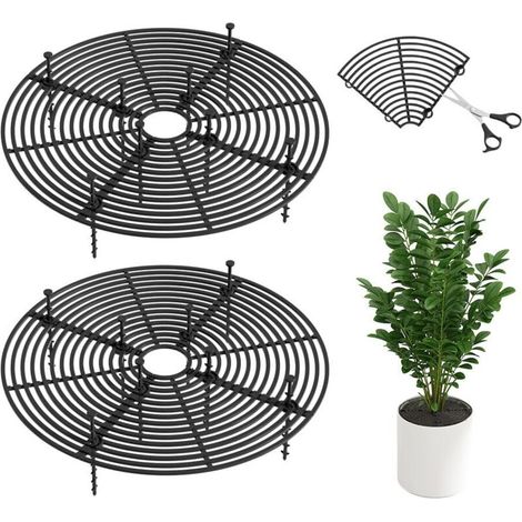 2 Pièces Grille Protection Plante Chat 30 CM, Protection Pot de Fleur Ronde, Protege Plante Bebe, Cache Pot Chat, Grille Plastique Rigide pour Bonsai, Protections de Sol pour Pot pour Animaux