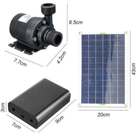800 l/h 50 W bürstenlose Solarpumpe – Maximale Fördermenge 800 l/h – Förderhöhe bis zu 5 m – Für Aquarien und Gartenbrunnen (1/4)