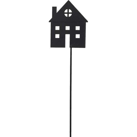 POSIWIO Deko - Stecker Haus Schwarz breit 24,5 cm - Metall