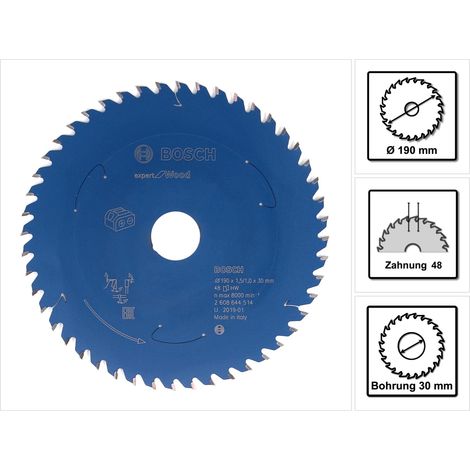 BOSCH Akku-Kreissägeblatt Expert for Wood, 190 x 1,5/1 x 30, 48 Zähne (1/5)