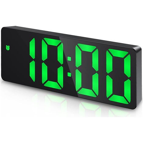 Réveil, Horloge LED pour chambre, Horloge de bureau électronique avec affichage de la température, Luminosité réglable, Affichage 12/24 h pour la maison (Adaptateur secteur non inclus) (1/5)