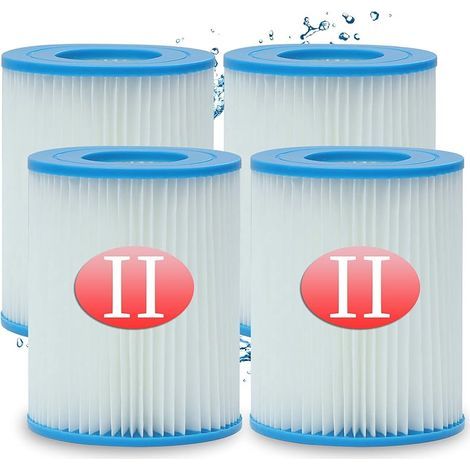 Cartouche de filtre de type II pour Bestway Pompe de Piscine, cartouche de filtre de remplacement pour Bestway 58094, capacité : 2006/3028 lt/heure (4 pcs) (1/5)