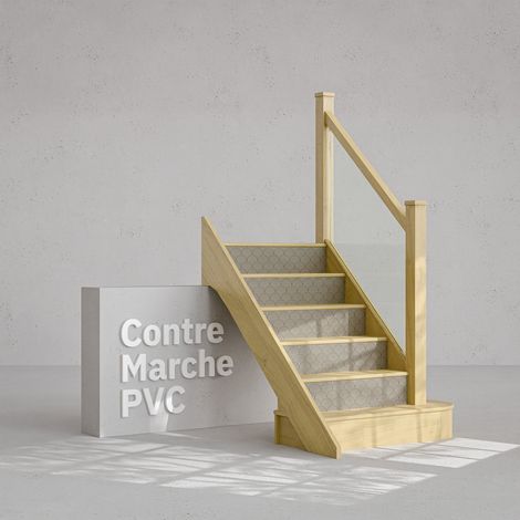 Contremarche Escalier PVC - Yoshi Moka H. 17 x L. 98 cm - À l'unité (1/4)