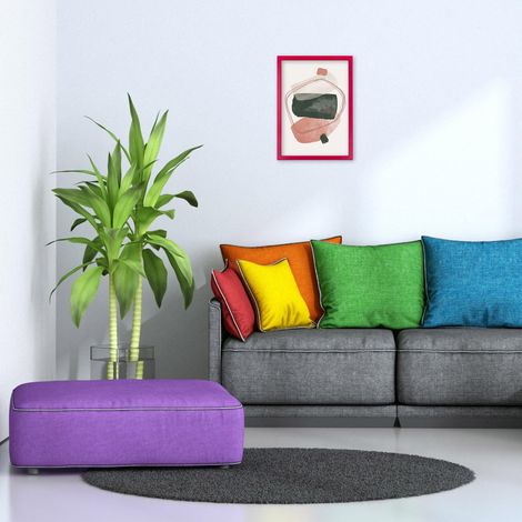 Lupia - Cornice portafoto in legno da parete BOMBER FUCSIA, per foto, stampe artistiche, poster, quadri moderni 25x35 cm
