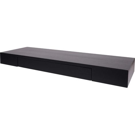 Décoshop26 – Étagère murale suspendue avec tiroir en bois de paulownia massif 80x25cm – Charge maximale 10kg – 40005152