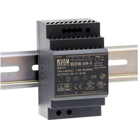 Mean Well HDR-60-12 Alimentatore per guida DIN 12 V/DC 4.5 A 54 W Num. uscite:1 x Contenuto 1 pz. (1/3)