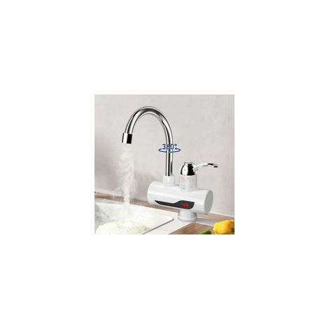 Instant Water Heater Tap 3000W 30-60°C Electric Instant Water Heater 360° LED Tap Hot and Cold Water Tap for Caravan Garden Vegetable Garden (1/4)