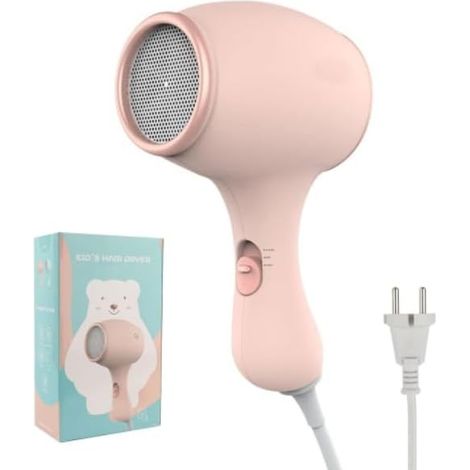 Kinder Haartrockner, Mini Haartrockner für Mädchen, Kleiner, leichter 550W Haartrockner, Geräuscharm (Pink) (1/5)