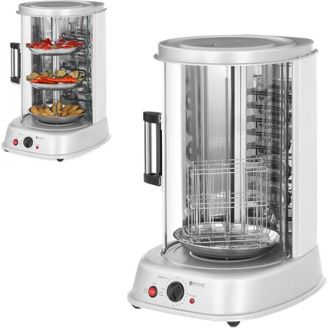 MINI parrilla para kebab gyros pescado verduras vertical 4en1 1800W Royal Catering RCGV-1800
