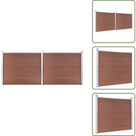 Zaunelement Set WPC 353x146 cm Braun - Zaunelement - Gartenzaun - WPC Zaun - Holzzahn - Privacy Screen