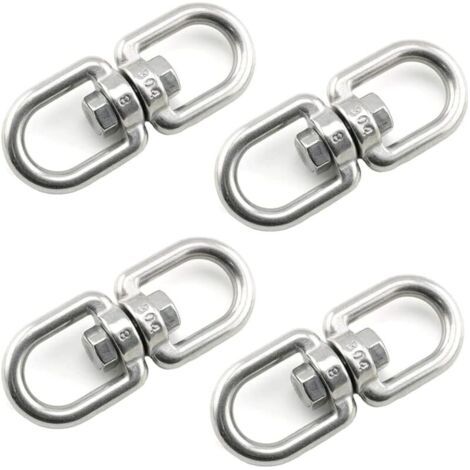 Pair 4 Pièces Crochet Pivotant M8 Double Extrémité Anneaux Pivotants en Acier Inoxydable 304 Suspendue Crochet Pivotant pour Balançoires Fauteuils Suspendus Sacs de Sable Cordes Chaînes (1/5)
