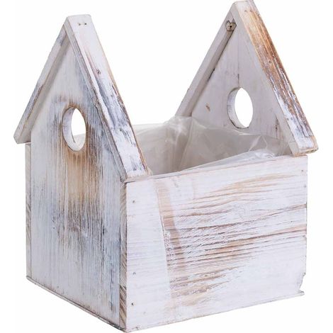 Soporte macetero de Madera cuadrado 15x14x20/10h cm (1/5)