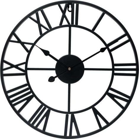 Silent, Tic-Tac-Free, Battery-Operated 40 cm Vintage-Style Round Metal Wall Clock (1/4)