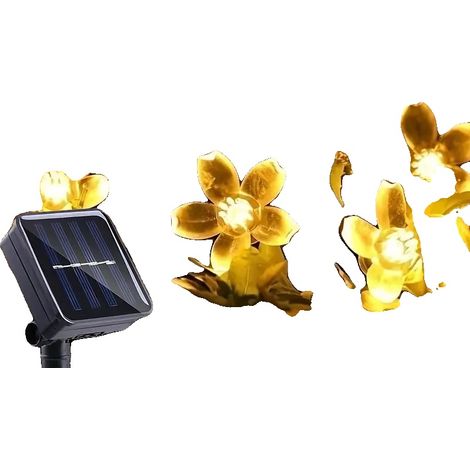 Guirlandes lumineuses solaires, design écologique, installation facile, Blanc Chaud, 12M 100 LED-a (1/2)