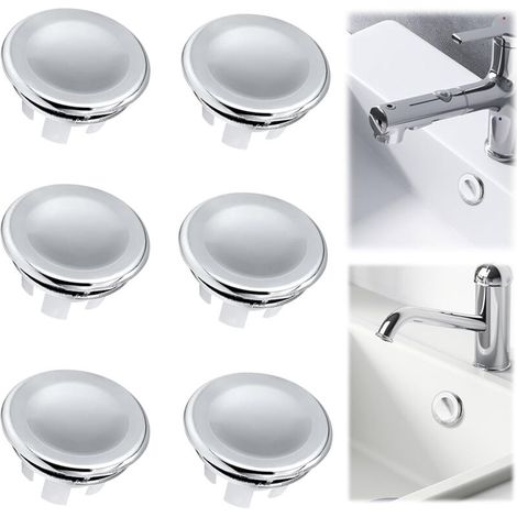6er-Set Überlaufstopfen, furnierte Oberfläche, Überlaufabdeckung für Küchen- und Badezimmerspülen, Überlaufstopfen für Waschbecken, Badezimmer, Küche (1/4)