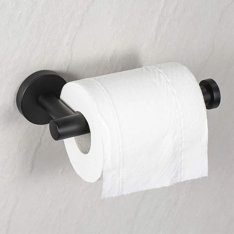 Schwarzer Toilettenpapierhalter, Wandmontierter Toilettenpapierhalter für Badezimmer, SUS 304 Edelstahl, Toilettenpapierhalter (Mattschwarz) - RAPANDA