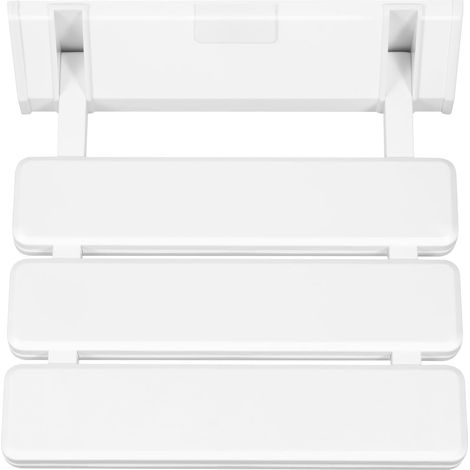 Shower Seat, Foldable Wall Mounted Shower Folding Seat Shower Stool Waterproof Shower Seat Chair for Shower Rooms, Bathrooms Up to 130 kg, White
