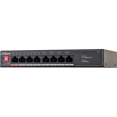 Dahua Technology PoE SF1008LP Non-géré L2 Fast Ethernet (10/100) Connexion Ethernet, supportant l'alimentation via ce port (PoE) (1/5)