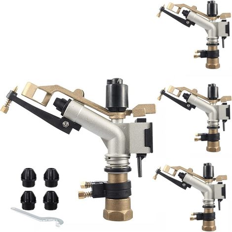 Aspersor de riego de 1" con alcance ajustable con 4 boquillas y 1 llave de ajuste. Pack de 4 unidades  Oferta exclusiva (1/5)