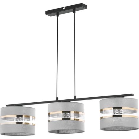 Suspension moderne noire/grise dorée 3xE27 Sara Sigma