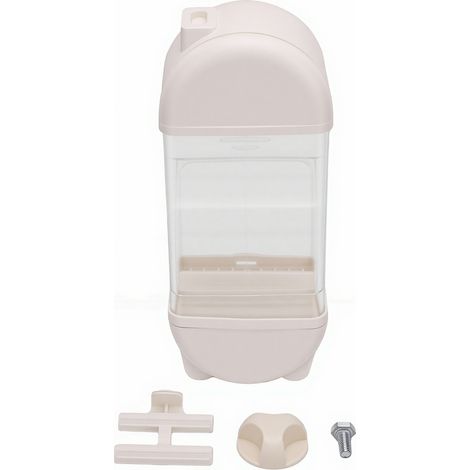 Mangeoire automatique anti-déversement 800 ml en plastique blanc, cage suspendue pour perroquets, perruches et inséparables (1/5)