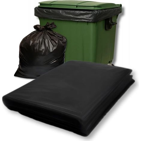 Sacs poubelle, 50 sacs par paquet, 80 cm x 100 cm, 32 microns, noirs, type universel, renforcés. (1/5)