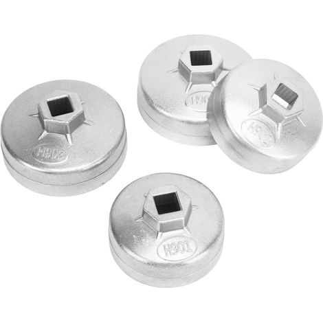 Clé à filtre à huile en alliage d'aluminium (lot de 4) : outil de remplacement efficace pour le bouchon du filtre à huile Bluebird. (1/5)