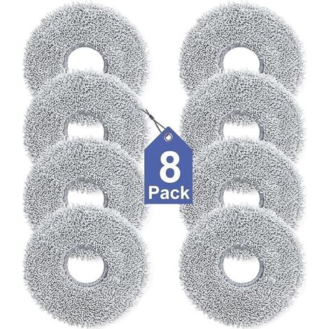 Lot de 8 lingettes microfibre compatibles avec robots aspirateurs Dreame, Xiaomi, Ecovacs – pour nettoyage efficace des capteurs et roues