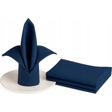 Servilleta de banquete 50x50cm, tejido liso, 180g, azul marino