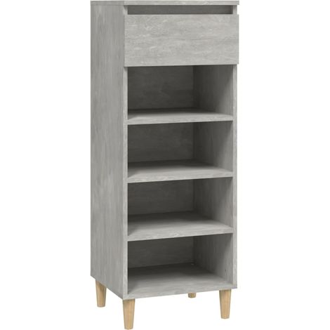 Armoire à chaussure Meuble à chaussures Gris béton 40x36x105 cm Bois d'ingénierie (1/5)
