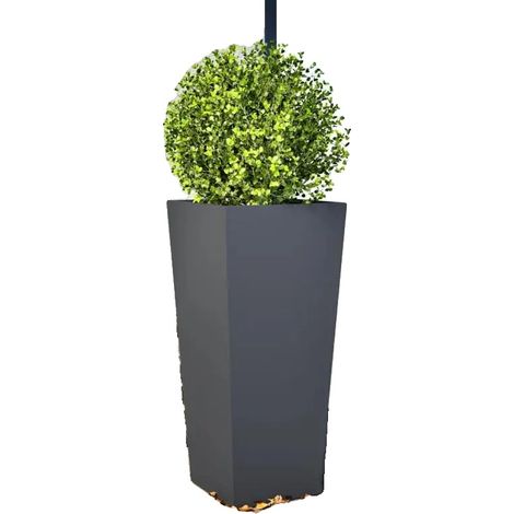 Maceta para plantas, acero resistente, para uso en jardín exterior, color antracita. (1/2)