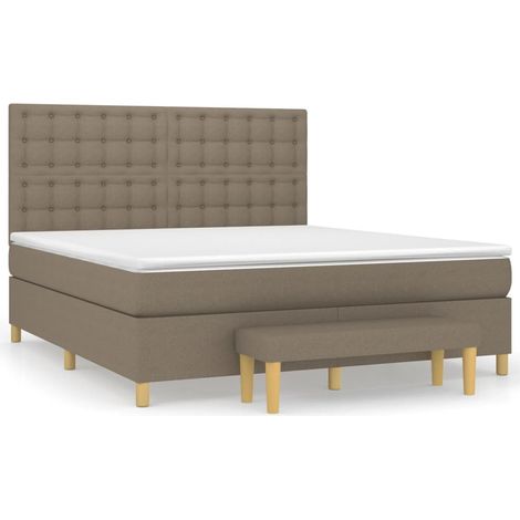 Maison Exclusive - Giroletto a Molle con Materasso Tortora 180x200 cm in Tessuto