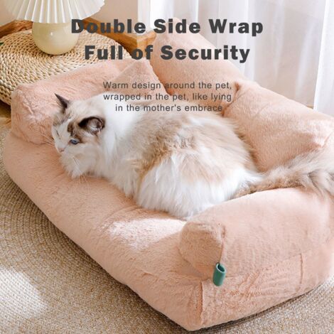 Lit pour chat en peluche ultra douce pour chien, canapé pour chat d'intérieur, soulage la pression musculaire et articulaire, design privé confortable, amovible, lavable, antidérapant, confort pour an (1/5)