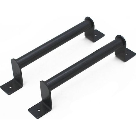 Set di 2 maniglie nere per porte, per cancelli in legno, casette da giardino, ante di armadi, con viti (1/4)