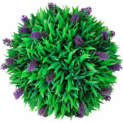 Juego de 2 bolas de boj artificial con lavanda 30 cm (1/2)