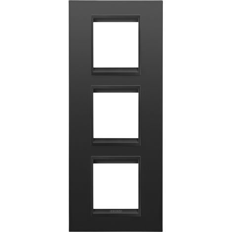 PLAQUE LUX 2+2+2P V MÉTAL NOIR GEWISS GW16227XM (1/2)