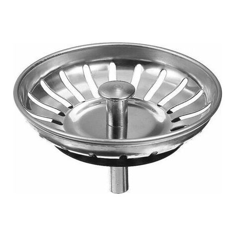 Panier pour bonde d'évier 80 mm Crépine universelle en acier inoxydable 304 Bouchon filtre anti-obstruction Lavable au lave-vaisselle (1/4)