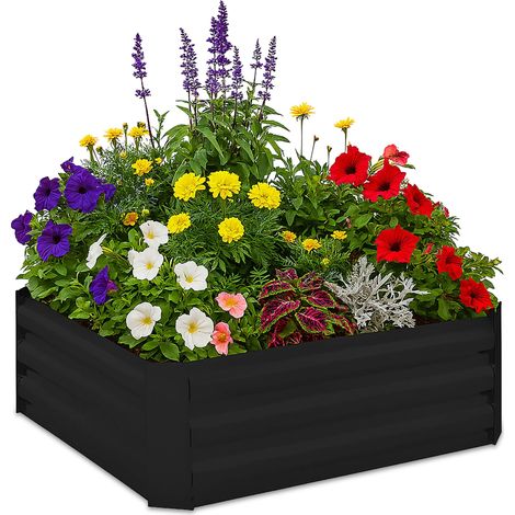 Carré Potager Métal Galvanisé, fleurs plantes légumes (1/5)