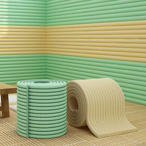 2 rouleaux de tapis muraux pour enfants, coussins muraux doux, sûrs et résistants aux chocs, adaptés aux jardins d'enfants (jaune + vert, 20040 cm) (1/5)