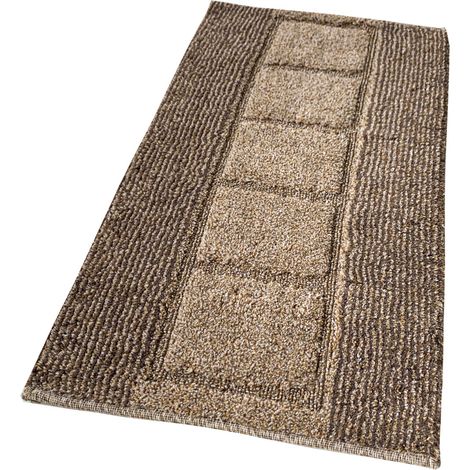 Tappeto Bagno Cotone Shaggy 55x90 Cm Scendiletto Camera Morbido Assorbente Antiscivolo - Marrone