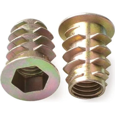 Écrous Inserts Filetés Filetage Écrou Hexagonal Fileté en Alliage de Zinc M6x10mm (30 pcs) (1/5)