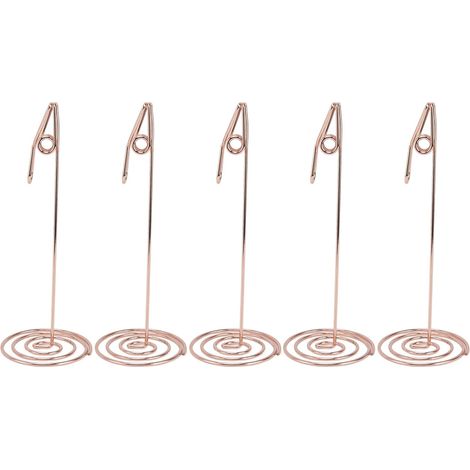 Porte-Cartes en Or Rose (Lot De 5), Supports en Métal élégants pour Photos De Mariage Et De Fête (1/5)