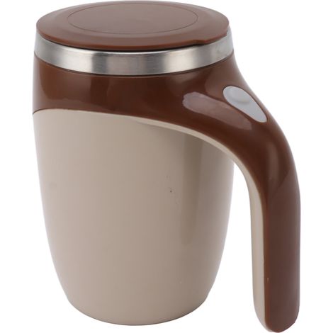 Tasse à café magnétique automatique auto-mélangeuse sans fil avec doublure en acier inoxydable, gobelet mélangeur électrique rechargeable brun (1/5)